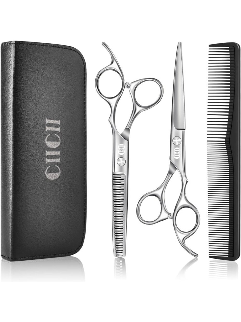 New Hair Cutting Scissors Shears Kit, 6.7″ Barber Scissors Set (Silver)